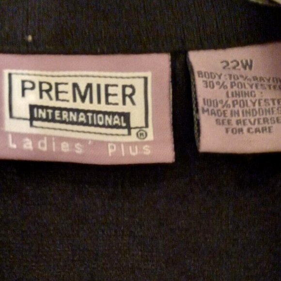 Premier International Plus Size Womans Shirt size 22 black blouse button front - Picture 3 of 3